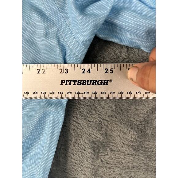 Nordstrom Men’s Shop Smartcare Trim Fit Dress Shirt Light Blue Size Large - Picture 7 of 9